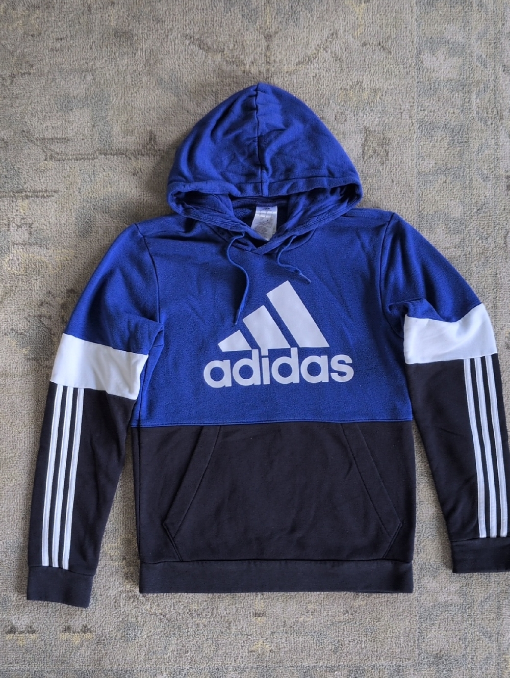 adidas Blue, Navy & White Pullover Hoodie